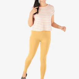 indian flower Women Solid Ankle Length Leggings image 2