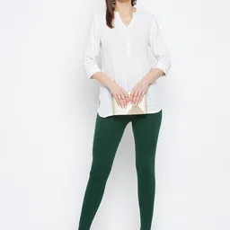 Clora Creation Women Pack of 2 Red & Green Solid Leggings image 5