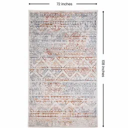 sapana carpet-mats Grey & Brown Abstract Polyester 6 x 9 Feet Machine Made Carpet image 2