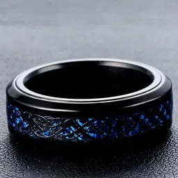 MEENAZ Men Silver-Plated Enameled Stainless Steel Finger Ring-image-53