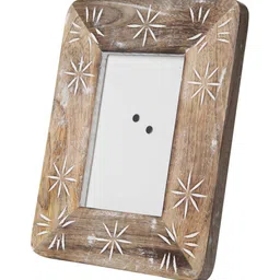 house of sajja Mango Wood In Burnt White Wash Photo Frame image 4