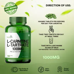Simply Herbal L -Carnitine With L Tartrate Tablets 1000 mg - 120 tab image 5