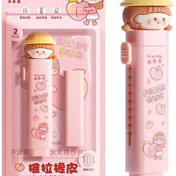 cpm Cute Kawaii Push-Pull Retractable Eraser Set, Adorable School & Office Supplies Non-Toxic Eraser image 4