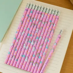 kalra magic Erasers 12 Pencils Graphite HB Unicorn Rainbow Pastel Pieces Office & School Pencil-picture-12