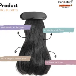 capillatura 10 Inch Straight Clip In Ponytail |Natural Black|Washable Hair Extension image 3