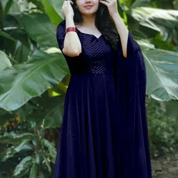 jaldeep fashion Printed Georgette Stitched Anarkali Gown image 4