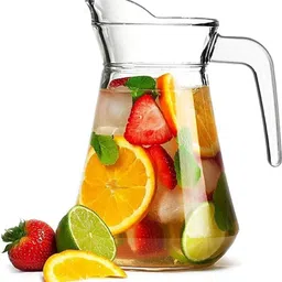 mdnsho Imperial Lemon jug Set with hexa shape Glass Water Jug, 1.3L jug and 220ml glass Jug Glass Set image 2