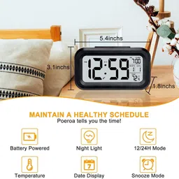 voltegic Digital Black Clock image 2