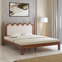 Tavora Solid Wood Queen Size Non Storage Storage Bed In Provincial Teak Finish-image-1