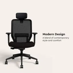 godrej interio Greta 2.0 Mesh Ergonomic Chair in Black Ink Finish image 4