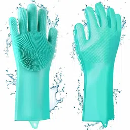 nksnimystore Reusable Rubber Silicon Wash Scrubber Heat Resistant Dish Washing Gloves K95 Wet and Dry Disposable Glove Set-picture-14