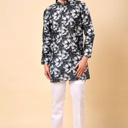 ashak fashions Men Printed, Floral Print Cotton Blend Straight Kurta-picture-22