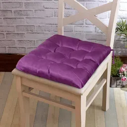 livspacey Microfibre Chair Pad Pack of 1 Solid Soft Square Seat Chair Pad for Home, Office & Car | 40x40 cm image 2