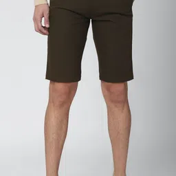 peter england Solid Men Brown Regular Shorts image 1