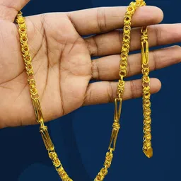 rkb sales 1gm gold plated High Quality chain for men Gold-plated Plated Alloy Chain image 1