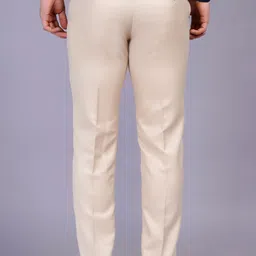 axolotl Men Regular Fit Cream Polycotton Trousers image 2
