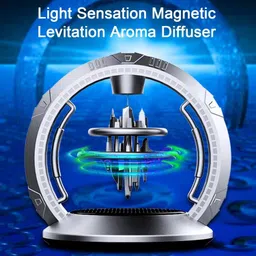 piki ™ Silver Solar Aromatherapy Ornament Maglev Sky City Solar Car Perfume Diffuser image 3