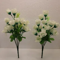 tfh Artificial Flower Bunches 21 Flowers Each Bunch White Rose Artificial Flower-picture-20