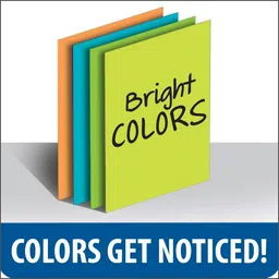 nutshell Vibrant Colors Fluorescent Paper 400 Sheets 3 x 3 Inch Sticky Notes Self Adhesive Post It, 5 Colors image 2