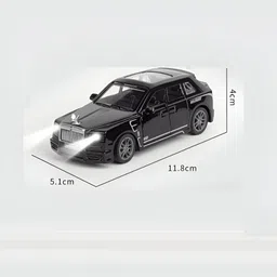 littlin Pull Back Die Cast Rolls Royce Metal Car Toy with Light, Sound and Gate Open image 2