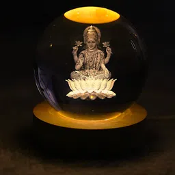 aipom 3D Lakshmi Ji Crystal Ball Night Lamp-picture-14