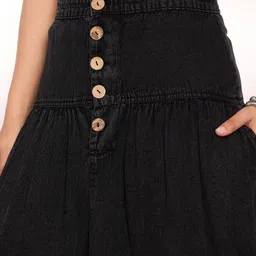 sassafras Women Solid Flared Black Skirt image 4