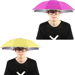dark moon Hat Umbrella for Kids 2Pcs Cap Umbrella for Girls and Boys, Women, Men (a5) Umbrella image 1