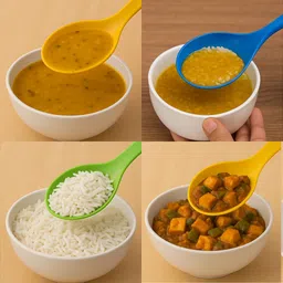 livly Multipurpose Serving Spoon Set | BPA Free Plastic Dal Rice Curry Spoon | Plastic Serving Spoon Set image 4