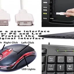 ANJO USB Keyboard-LED Mouse-2.0 USB Hub-Ext Cable 1.5m Combo Set image 3