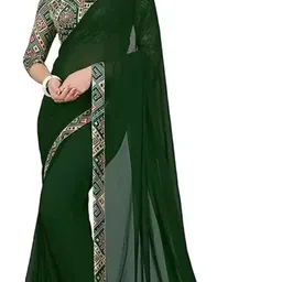 emv Digital Print, Printed Bollywood Chiffon Saree image 1
