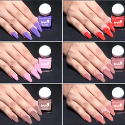bussin' beauty Glossy finish formula 6 piece shine Nail lacquer kit Multicolor 3-picture-19