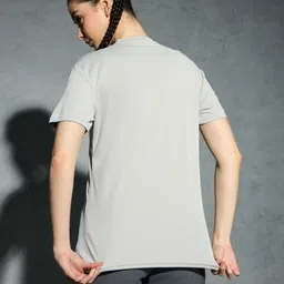 technosport Women Printed Crew Neck Polyester Grey T-Shirt image 2