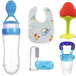 xiiaa Baby nibble,teether,bib&spoon for feeding Teether and Feeder(BLUE) Teether and Feeder-picture-15