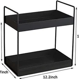 Containers Kitchen Rack Epic Multipurpose 2 Tier Spice Rack Bathroom Storage Kitchen Organizer Stand Iron image 3