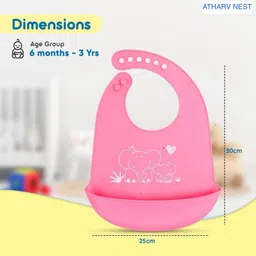 atharv nest Silicone Baby Bib For Feeding & Weaning Babies Adjustable Neckline With Buttons image 4
