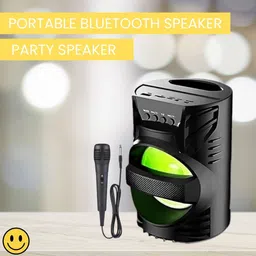 GUGGU LZ (PORTABLE WIRELESS BLUETOOTH SPEAKER)Crystal Clear Sound With Karaoke MicR251 15 W Bluetooth Laptop/Desktop Speaker-picture-37