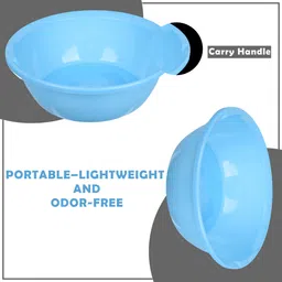 kuber industries Plastic Multipurpose Storage Basket for office & Home|12 LTR|Pack of 2|Cream & Sky Blue Storage Basket image 5