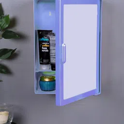 zahab Bathroom storage cabinet with mirror bathroom shelves bathroom organizer Plastic Wall Shelf image 4