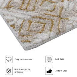obeetee Beige Abstract Wool and Cotton 6 ft x 9 ft Hand Tufted Carpet image 5