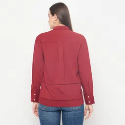 madame Women Regular Fit Solid Casual Shirt image 2