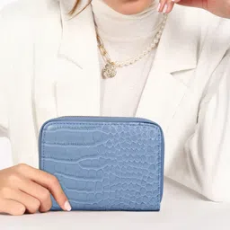 Women Blue Artificial Leather Wallet - Mini-image-81