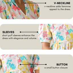 leriya fashion Women A-line White Midi/Calf Length Dress image 4