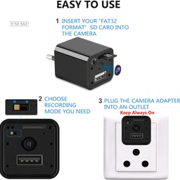 OSHSIZ Mini HD 1080P Spy Hidden USB Plug Wall Charger Camera Power plug Adapter Spy Camera image 2