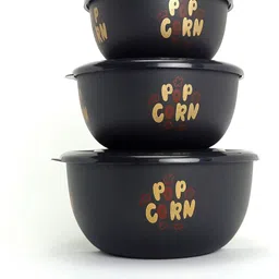 zaib Stainless Steel, Polypropylene Vegetable Bowl Microwave Safe Plastic Coated Euro (Black Bowl Set of 3) Reheating & Storage-picture-23