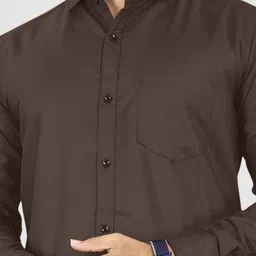 nivick Men Slim Fit Solid Spread Collar Casual Shirt image 4