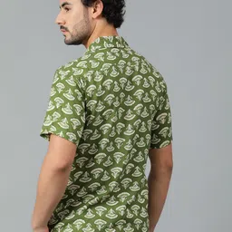 kotty Men Regular Fit Printed Lapel Collar Casual Shirt image 4