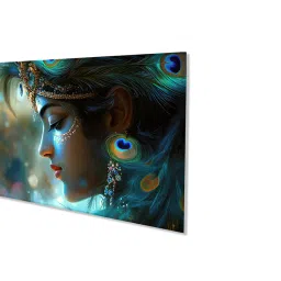 nestroots Canvas Framed Divine Krishna: Essence of Love Wall Painting(18X36 Inch) image 4