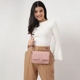 fastrack Pink Women Sling Bag Quilted image 2