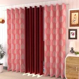 kraftiq homes 152 cm (5 ft) Polyester Semi Transparent Window Curtain (Pack Of 3)-picture-17