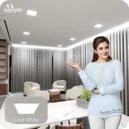murphy 15-Watt Trimless Square LED Panel Ceiling Light (Cool White, Pack of 8) Recessed Ceiling Lamp image 4
